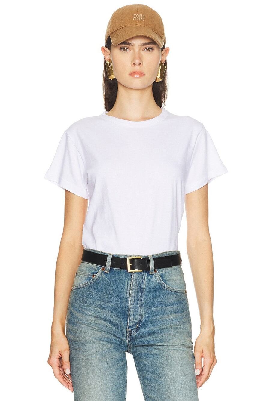 LESET The Margo Crewneck Short Sleeves Cotton Tee - XS